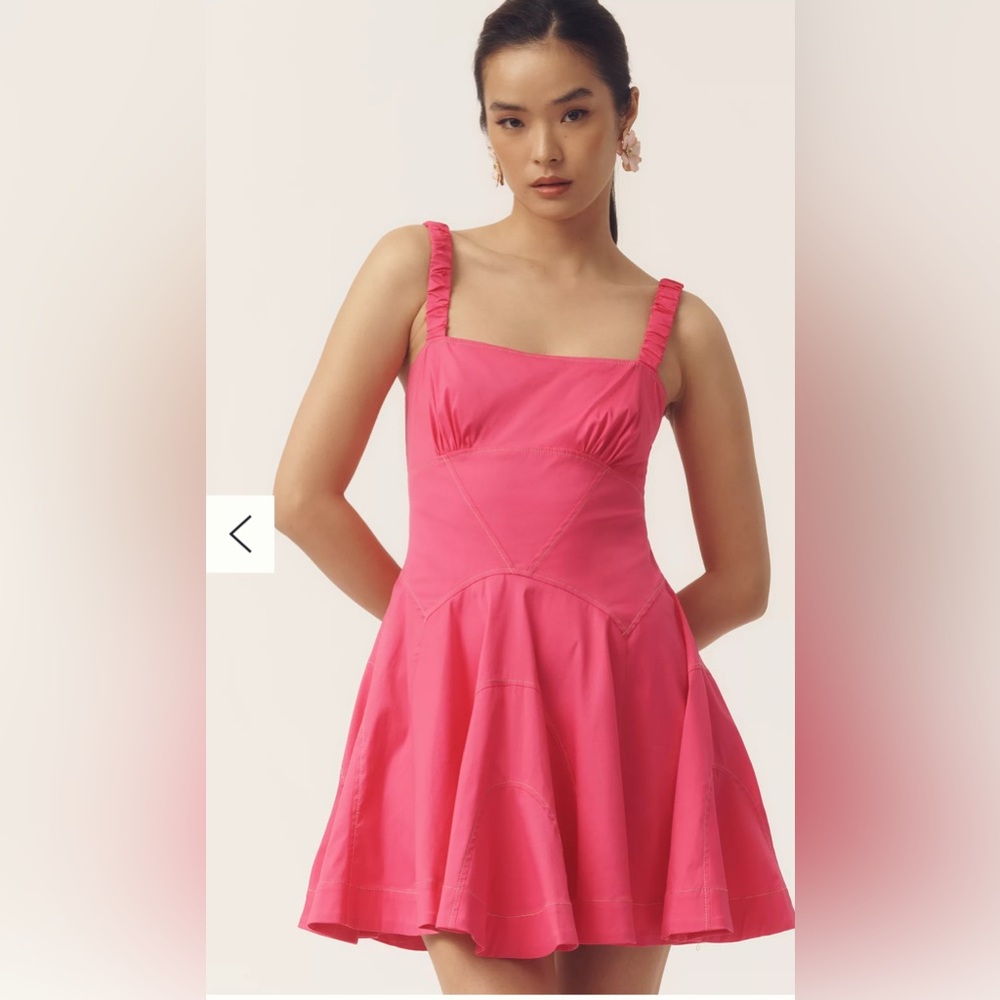 NWT Pink Plunge Drop Waist A-line Mini Dress, size XL - Picture 2 of 9